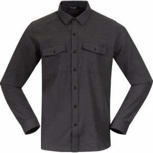 Bergans TOVDAL Pánská flanelová outdoorová košile, tmavě šedá, velikost