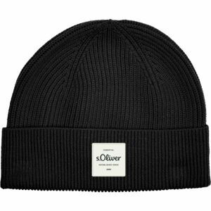 s.Oliver RL BEANIE Pánská čepice, černá, veľkosť UNI