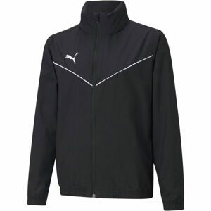 Puma TEAM RISE LLEATHER JACKET Chlapecká bunda, černá, veľkosť 176