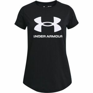 Under Armour LIVE SPORTSTYLE GRAPHIC Dívčí triko, černá, veľkosť L