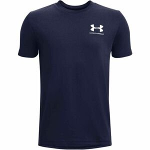 Under Armour SPORTSTYLE LEFT CHEST Chlapecké tričko s krátkým rukávem, tmavě modrá, veľkosť M