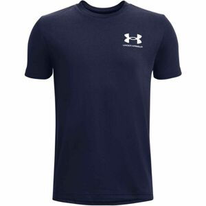 Under Armour SPORTSTYLE LEFT CHEST Chlapecké tričko s krátkým rukávem, tmavě modrá, veľkosť XS