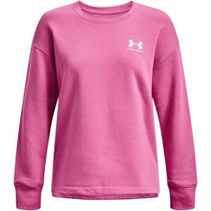 Under Armour RIVAL FLEECE OVERSIZE CREW Dámská mikina, růžová, veľkosť XS