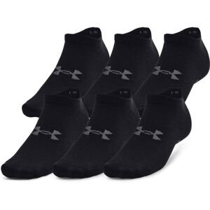 Under Armour ESSENTIAL NO SHOW 6PK Unisex ponožky, černá, velikost