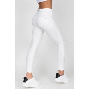 Hugz Jeans - White - Jeggings - Mid Waist, L, bílá
