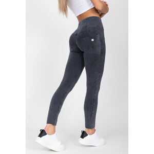 Hugz Jeans - Grey - Denim - High Waist - Dark Stitch, M, šedá