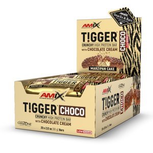 AMIX TIGGER Zero Choco Protein Bar, 20x60g, Marzipan Cake