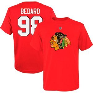 Chicago Blackhawks dětské tričko Connor Bedard #98 Player Name & Number Red Outerstuff 111216