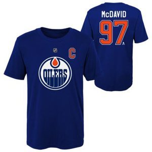 Edmonton Oilers dětské tričko Connor McDavid Captains Name and Number navy Outerstuff 113742