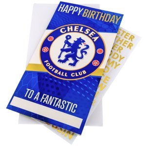 FC Chelsea narozeninové přání se samolepkami Personalised Birthday Card TM-03885