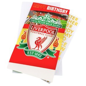 FC Liverpool narozeninové přání se samolepkami Personalised Birthday Card TM-03889