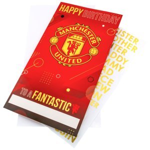 Manchester United narozeninové přání se samolepkami Personalised Birthday Card TM-03894