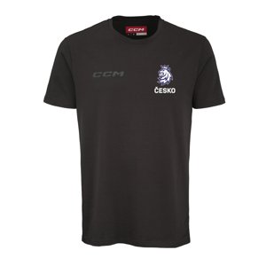 Hokejové reprezentace pánské tričko Czech Republic CCM Core Lev Česko Black CCM 114747