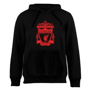 FC Liverpool dětská mikina s kapucí No35 black 57751