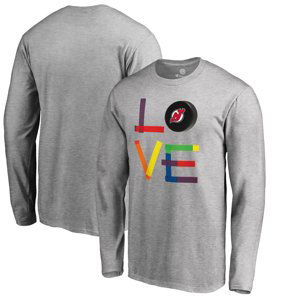 New Jersey Devils pánské tričko s dlouhým rukávem grey Hockey Is For Everyone Love Square Fanatics Branded 57105