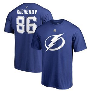 Tampa Bay Lightning pánské tričko blue #86 Nikita Kucherov Stack Logo Name & Number Fanatics Branded 60837