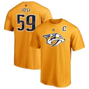 Nashville Predators pánské tričko yellow #59 Roman Josi Stack Logo Name & Number Fanatics Branded 61212