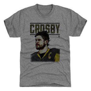 Pittsburgh Penguins pánské tričko grey Sidney Crosby #87 Sketch Stare B 500 Level 500 Level 67253