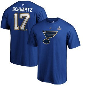 St. Louis Blues pánské tričko Jaden Schwartz  2019 Stanley Cup Champions Authentic Stack Name & Number Fanatics Branded 76241