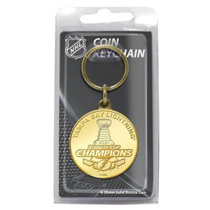 Tampa Bay Lightning přívěšek na klíče 2021 Stanley Cup Champions Bronze Mint Coin 85635
