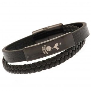 Tottenham Hotspur kožený náramek Black IP Leather Bracelet m30lbstot