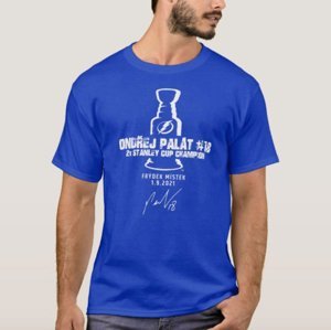 Tampa Bay Lightning pánské tričko Stanley Cup Champion 2021 - blue royal 86712