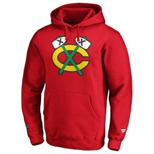 Chicago Blackhawks pánská mikina s kapucí mid essentials crest graphic hoodie red Fanatics Branded 90162