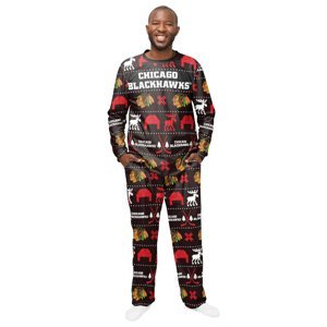Chicago Blackhawks pánské pyžamo ugly holiday pajamas nhl 90786