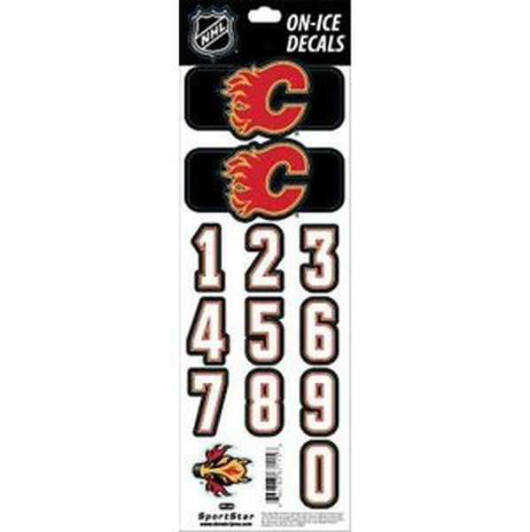 Calgary Flames samolepky na helmu decals black 1 91633