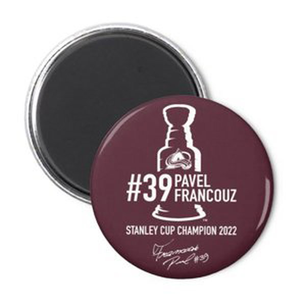 Colorado Avalanche magnetka Pavel Francouz #39 Stanley Cup Champion 2022 red 93982