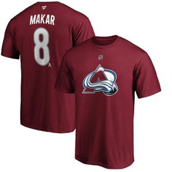 Colorado Avalanche pánské tričko Cale Makar #8 Name & Number T-Shirt - Burgundy 94902