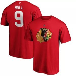 Chicago Blackhawks pánské tričko Bobby Hull #9 Authentic Stack Retired Player Name & Number T-Shirt - Red Fanatics Branded 100406
