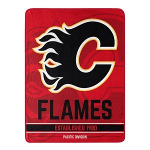 Calgary Flames deka Plush Micro Throw Logo 101171
