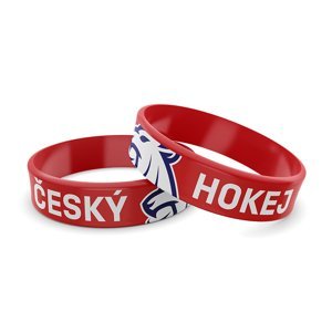Hokejové reprezentace silikonový náramek Czech republic lion”s head red 101899