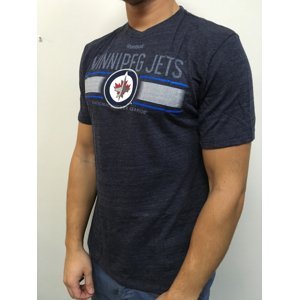 Winnipeg Jets pánské tričko Stripe Overlay navy Reebok 36476