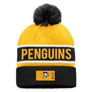 Pittsburgh Penguins zimní čepice Authentic Pro Game & Train Cuffed Pom Knit Black-Yellow Gold Fanatics Branded 104979