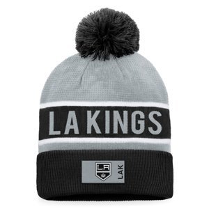Los Angeles Kings zimní čepice Authentic Pro Game & Train Cuffed Pom Knit Black-Stone Gray Fanatics Branded 104982
