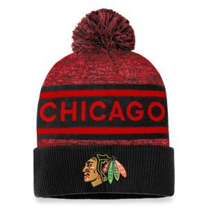 Chicago Blackhawks zimní čepice Authentic Pro Rink Heathered Cuffed Pom Knit Fanatics Branded 106113