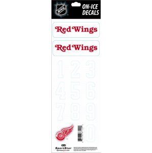 Detroit Red Wings samolepky na helmu Decals White 107244