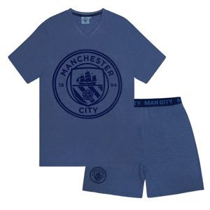 Manchester City pánské pyžamo Short Blue Marl 56033