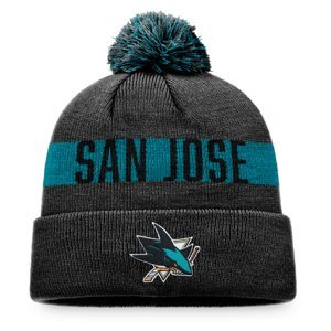 San Jose Sharks zimní čepice Fundamental Beanie Cuff with Pom Fanatics Branded 111573