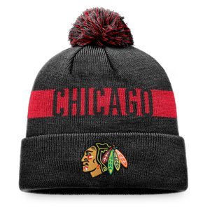 Chicago Blackhawks zimní čepice Fundamental Beanie Cuff with Pom Fanatics Branded 111558