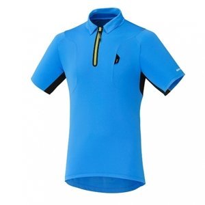 Dres krátký pánský Shimano Polo Shirt modrý Velikost: M