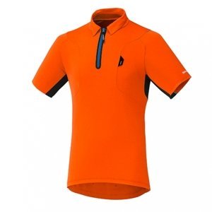 Dres krátký pánský Shimano Polo Shirt oranžový Velikost: XXL