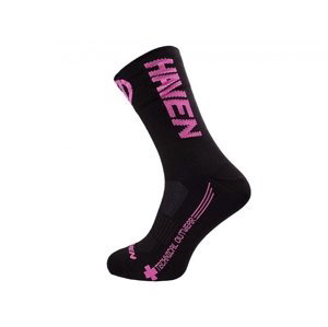 Ponožky HAVEN LITE SILVER NEO LONG 2páry černo/růžové Velikost: 10-12