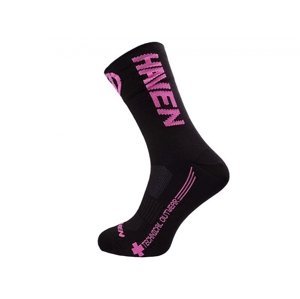 Ponožky HAVEN LITE SILVER NEO LONG 2páry černo/růžové Velikost: 4-5