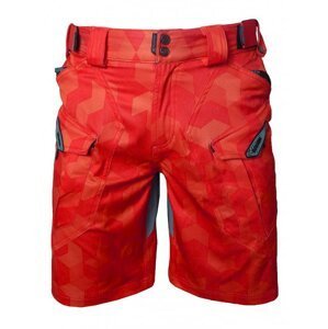 Kalhoty krátké pánské HAVEN CUBES NEO červené s cyklovložkou Velikost: S
