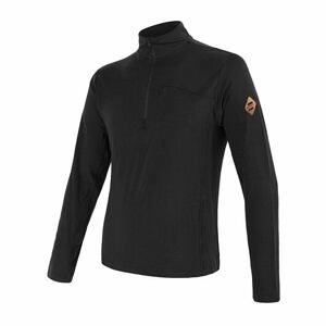 Triko dlouhé pánské SENSOR MERINO EXTREME zip černé Velikost: XL