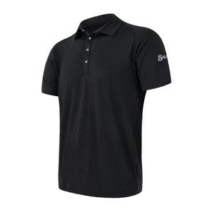 Triko krátké pánské SENSOR MERINO ACTIVE POLO černé Velikost: M