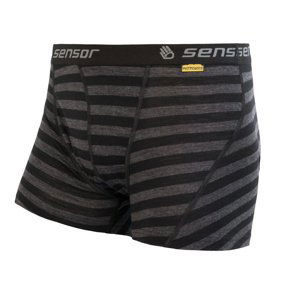 Boxerky SENSOR MERINO ACTIVE černo/šedé pruhy Velikost: S